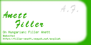 anett filler business card